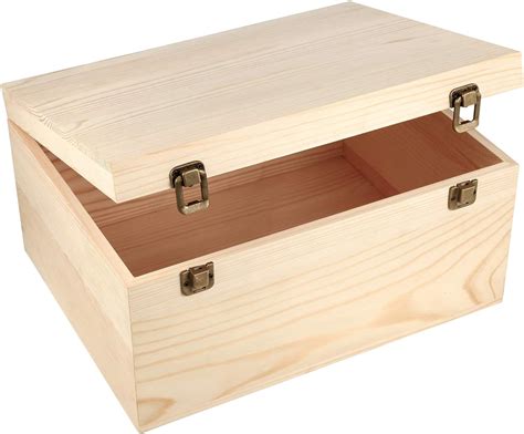 wood and metal boxes|Large Wooden Box with Hinged Lid .